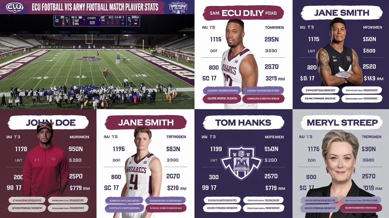 ECU Football vs Army Football Match Player Stats